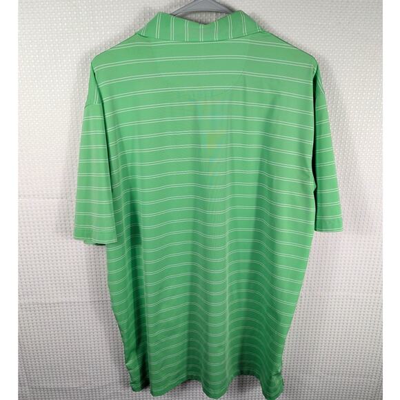 Masters Tournament Golf Polo Shirt Large Green Stripe Augusta National Logo Tech - Picture 5 of 5